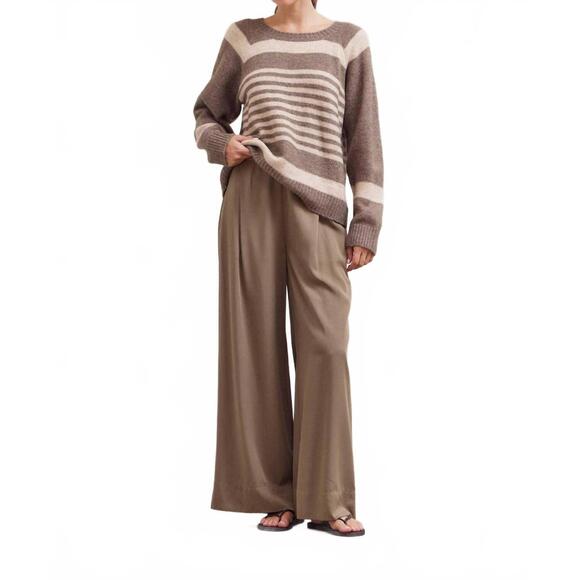 NEW GRADE & GATHER wide leg tencel pants in tapenade - Picture 2 of 6